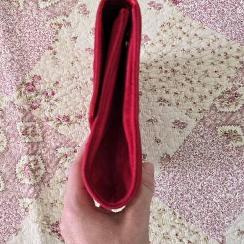 Vintage red suede envelope bag like new