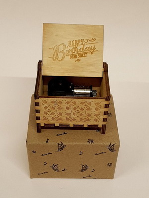Happy Birthday music box new, wooden