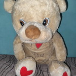 Large teddy bear with hearts used