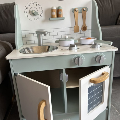 Wooden Play Kitchen with Accessories used