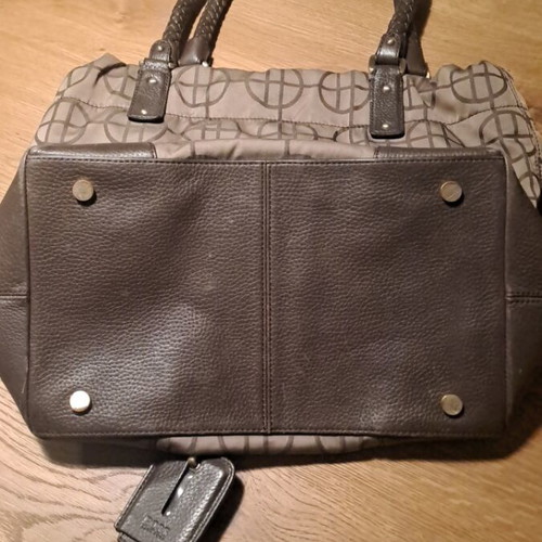 Boss shoulder bag like new, leather and fabric beige and brown