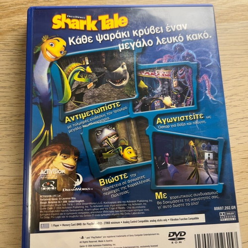 Shark Tale game for PlayStation 2 like new with manual
