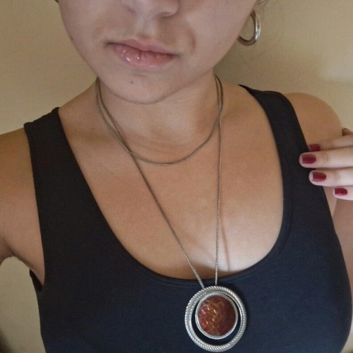 Vintage necklace like new with 54cm chain brown and silver