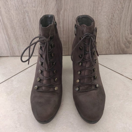 Weide suede ankle boots used, brown, size 37