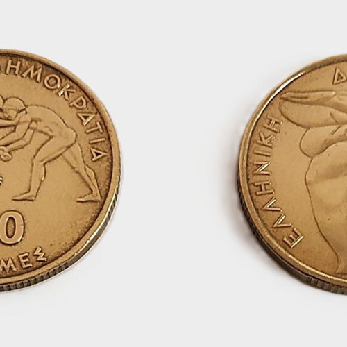 Commemorative 100 Drachma Coins Used Set of 2 Athens 1999