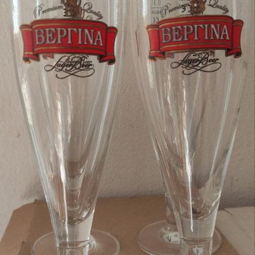 Vergina beer glasses new, set of 6