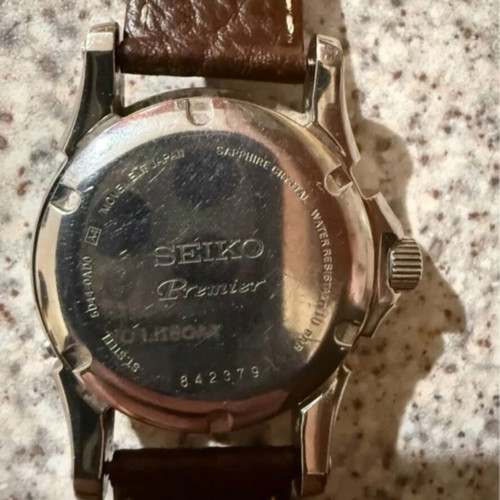 Seiko Premier Direct Drive watch like new, brown