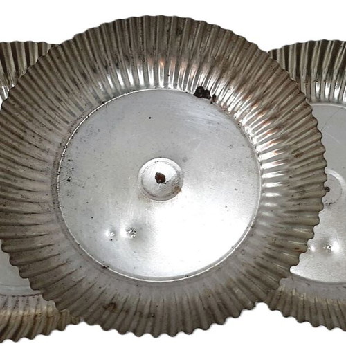 Vintage aluminum round baking pans set of 3 used, 21 cm