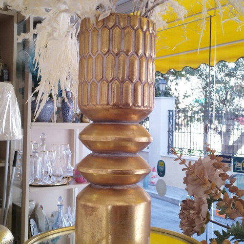 Decorative Metal Vase Gold 70x30 cm new