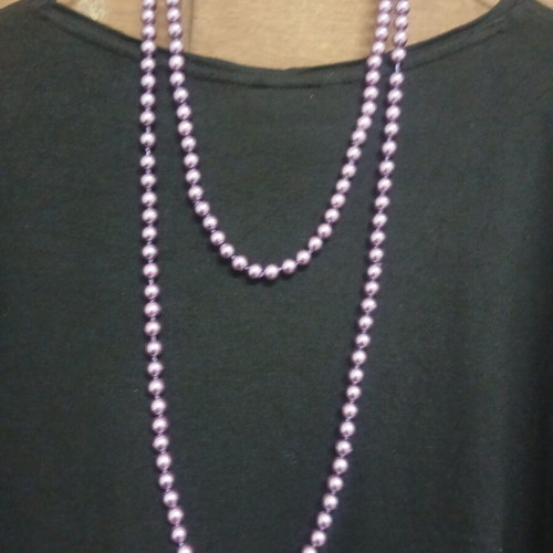 Women's long purple necklace, 1.42 m