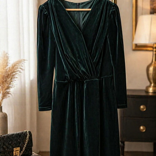 Bill Cost women's velvet dress like new, size M, green