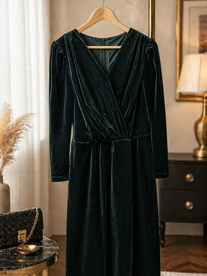 Bill Cost women's velvet dress like new, size M, green