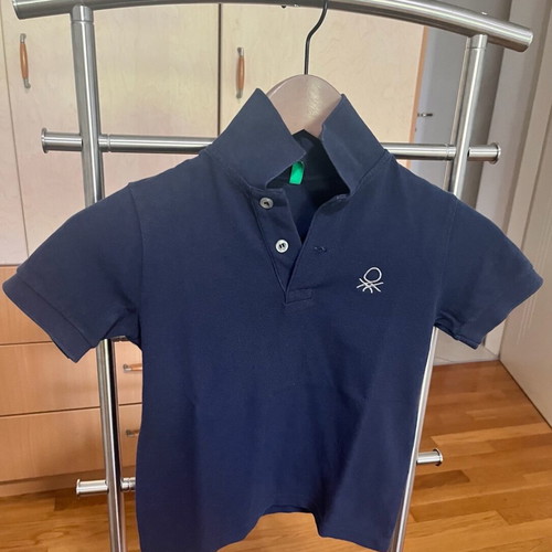 Benetton Polo shirt kids used, blue short sleeve size 4-5 years 110 cm