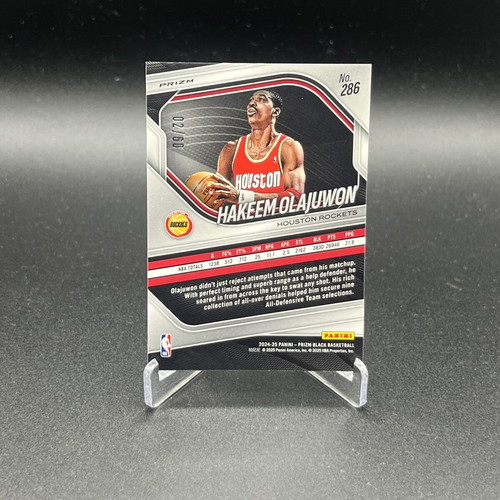2024-25 Panini Prizm Black Hakeem Olajuwon card, new