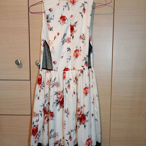 pink dress white flowers Oliana V-Neck Mesh Maxi Dress Hibiscus White/Pink