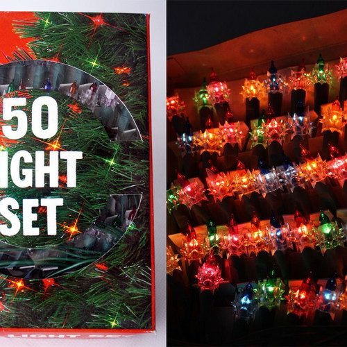 Christmas star-shaped colorful lights 50 Light Set new