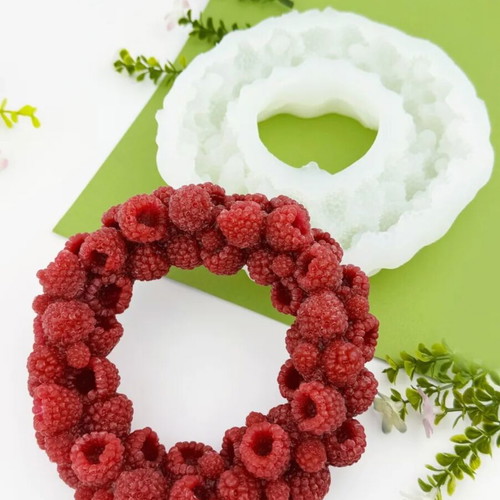 Raspberry wreath mold for chocolate or fruit jelly