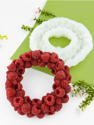 Raspberry wreath mold for chocolate or fruit jelly