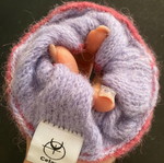 Πλεκτό scrunchie καινούργιο, μεταξωτό νήμα, διχρωμία