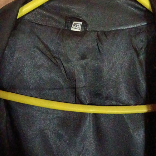Leather jacket, black, size 5XL