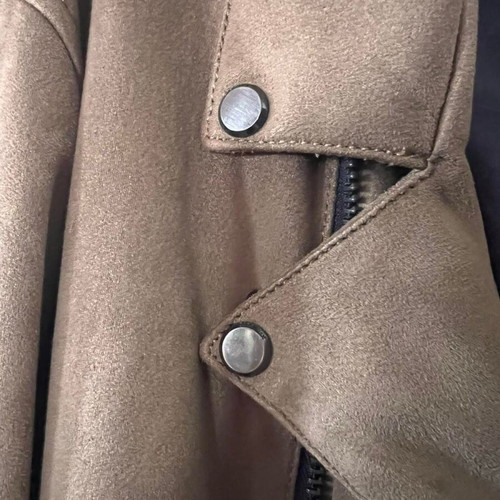 Zara men's jacket brown biker style size L like new