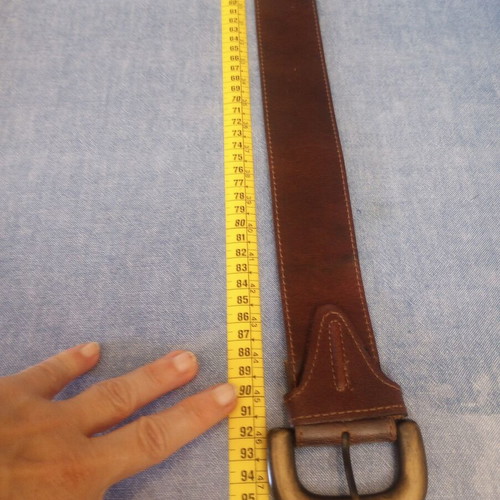 Wide women's leather belt vintage style, brown