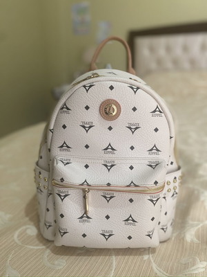Backpack La tour Eiffel new, white and gold