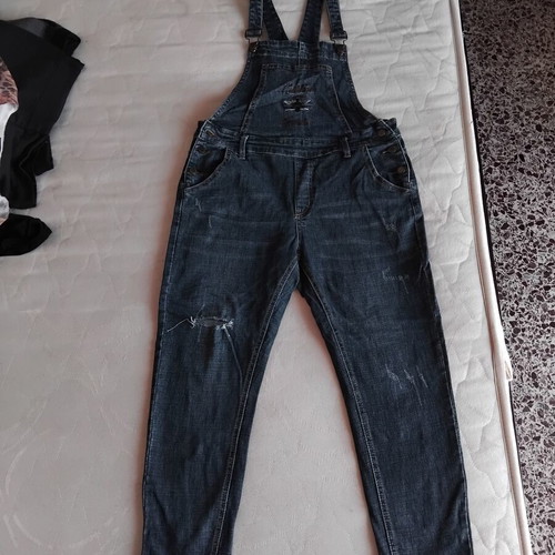 A-Style women's denim overalls size L, blue