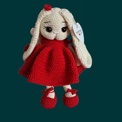 Handmade bunny made of hypoallergenic yarn, new, 25cm