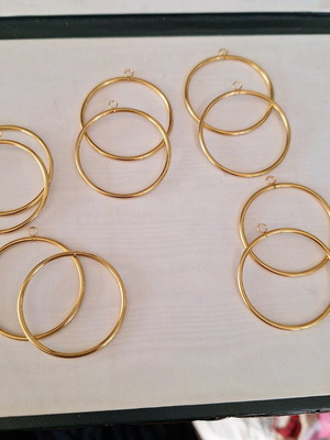Hoop earrings gold steel set of 10 pieces new