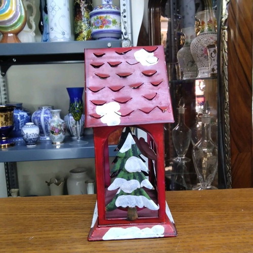 Christmas Decorative Table Lantern Candle Holder like new 25x16x12