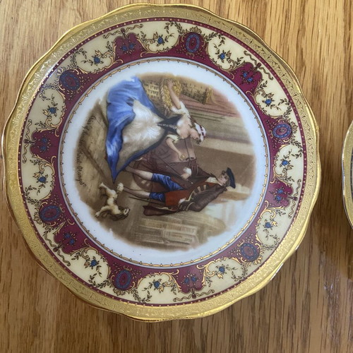 Studio Elisabeth collectible porcelain plates set of 6 handpainted with 22K gold used