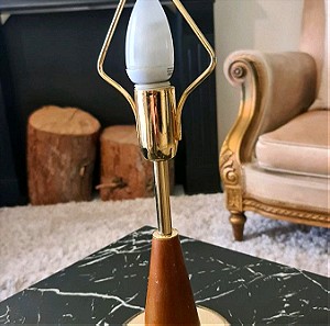 mid century lamp λάμπα πορτατιφ vintage με ξυλο