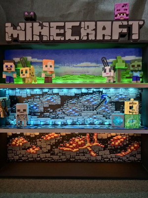 Minecraft Kinder Joy display stand new with lighting
