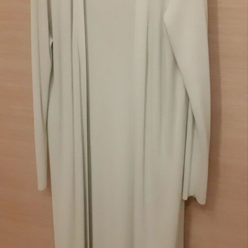 Zara summer long knitted cardigan Large, new, light green viscose