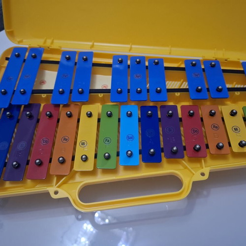 Angel 25-Key Glockenspiel in Yellow Carry Case