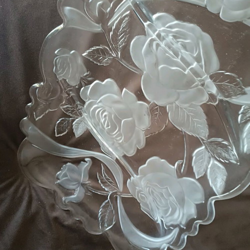 Vintage glass serving platter 3 sections like new