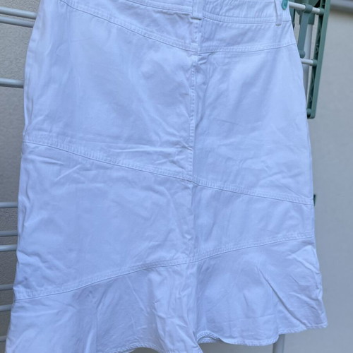Cotton fabric skirt, white, size L 40 12