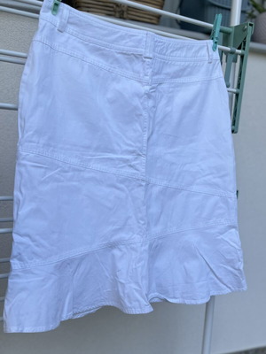 Cotton fabric skirt, white, size L 40 12