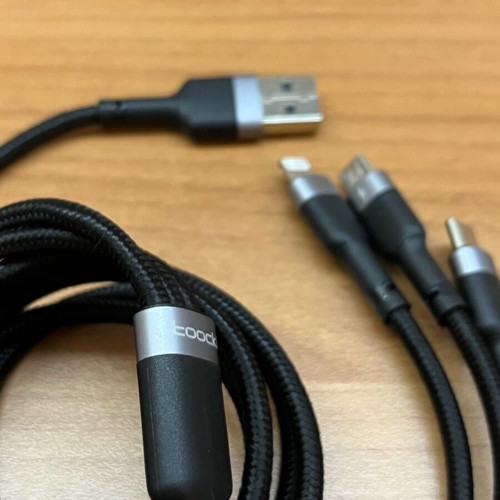 Toocki 3-in-1 Fast Charging Cable 100W new, USB-C Micro USB Lightning