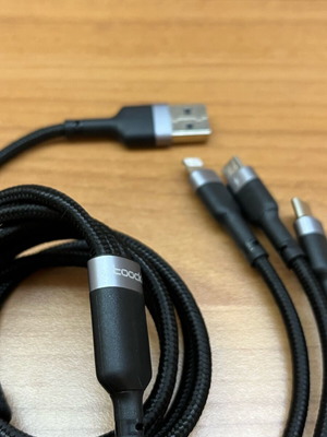 Toocki 3-in-1 Fast Charging Cable 100W new, USB-C Micro USB Lightning