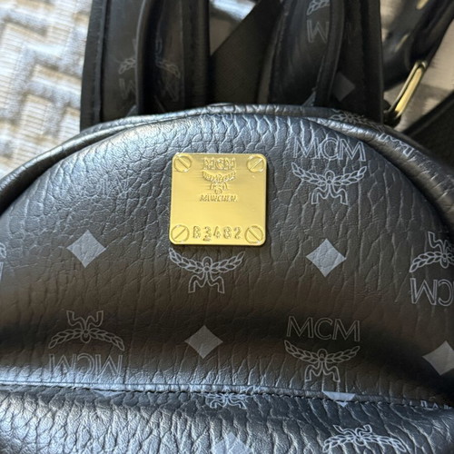 MCM black backpack used, small size