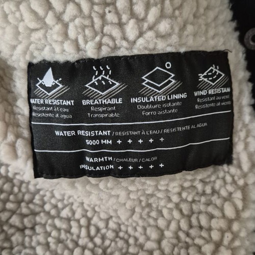 Volcom 5k parka like new, black, size M with sherpa lining