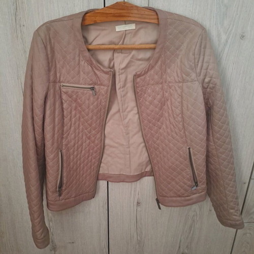 Short quilted jacket beige like new, size L
