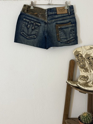 Dolce & Gabbana snakeprint washed mini jean shorts XS/S like new