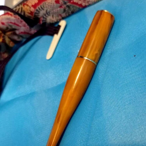 Bakelite Cigarette Holder Used Amber Look with Case and Box