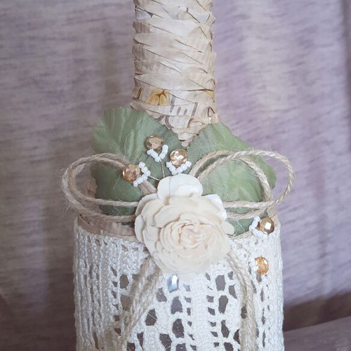 Handmade decorated bottles, pack of 6, new