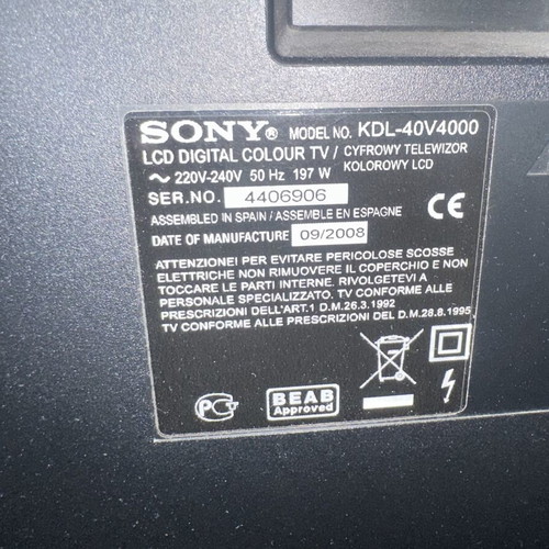 Sony Bravia TV used, needs decoder