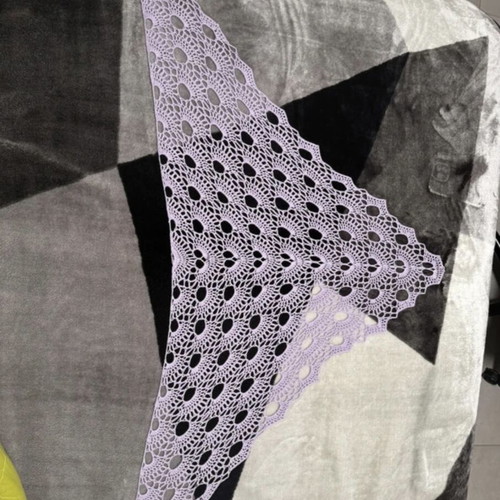 Handmade knitted summer scarf purple made to order