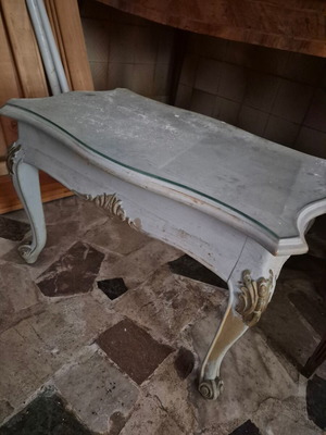 Auxiliary table used, vintage wood, approx. 1 meter length